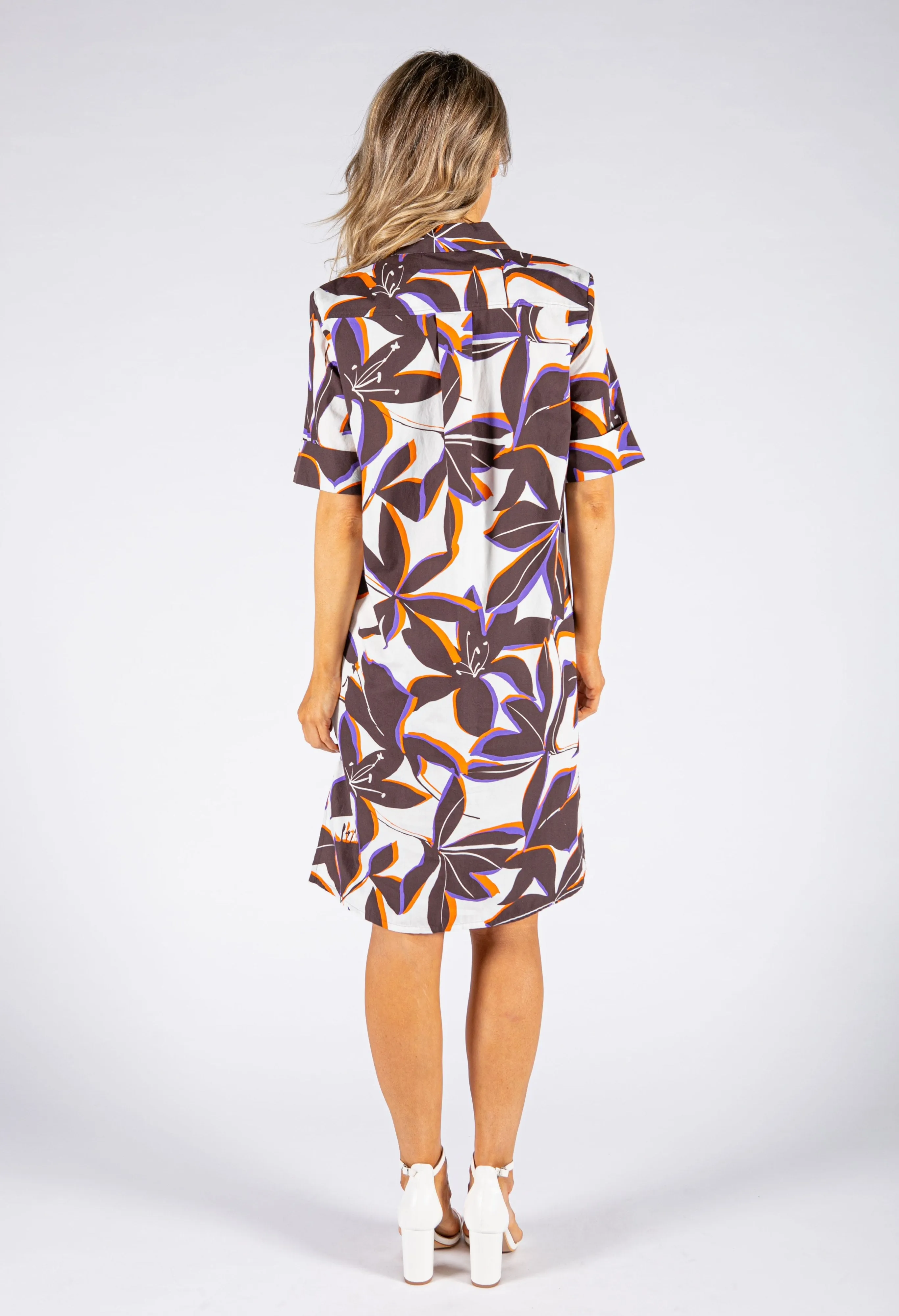 Abstract Print Shirt Dress