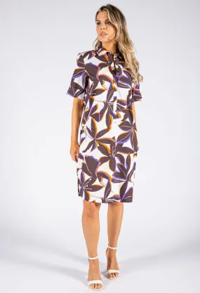 Abstract Print Shirt Dress