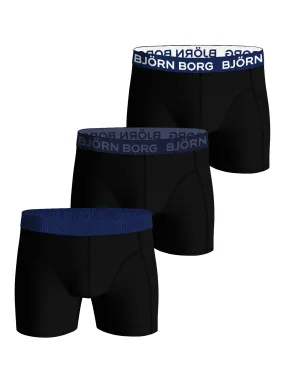 Bjrn Borg 3 Pack Cotton Stretch Boxers - Black Multi