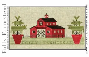 Cross-Stitch Sampler Pattern FOLLY FARMSTEAD # XS20175 by Artful Offerings