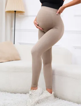 Elastic High Waist Maternity Leggings, Support Postpartum Body Shaper