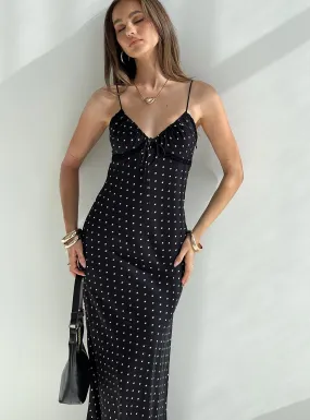 Emily Maxi Dress Black Polka Dot