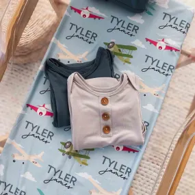 Fly Away With Me Personalized Baby Name Swaddle Blanket