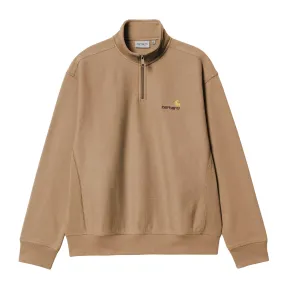 Half Zip American Script Sweat - Peanut