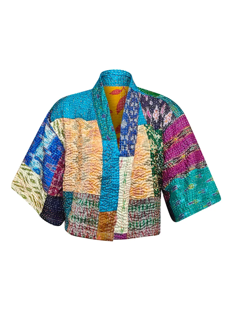 kantha vintage silk bolero vamika