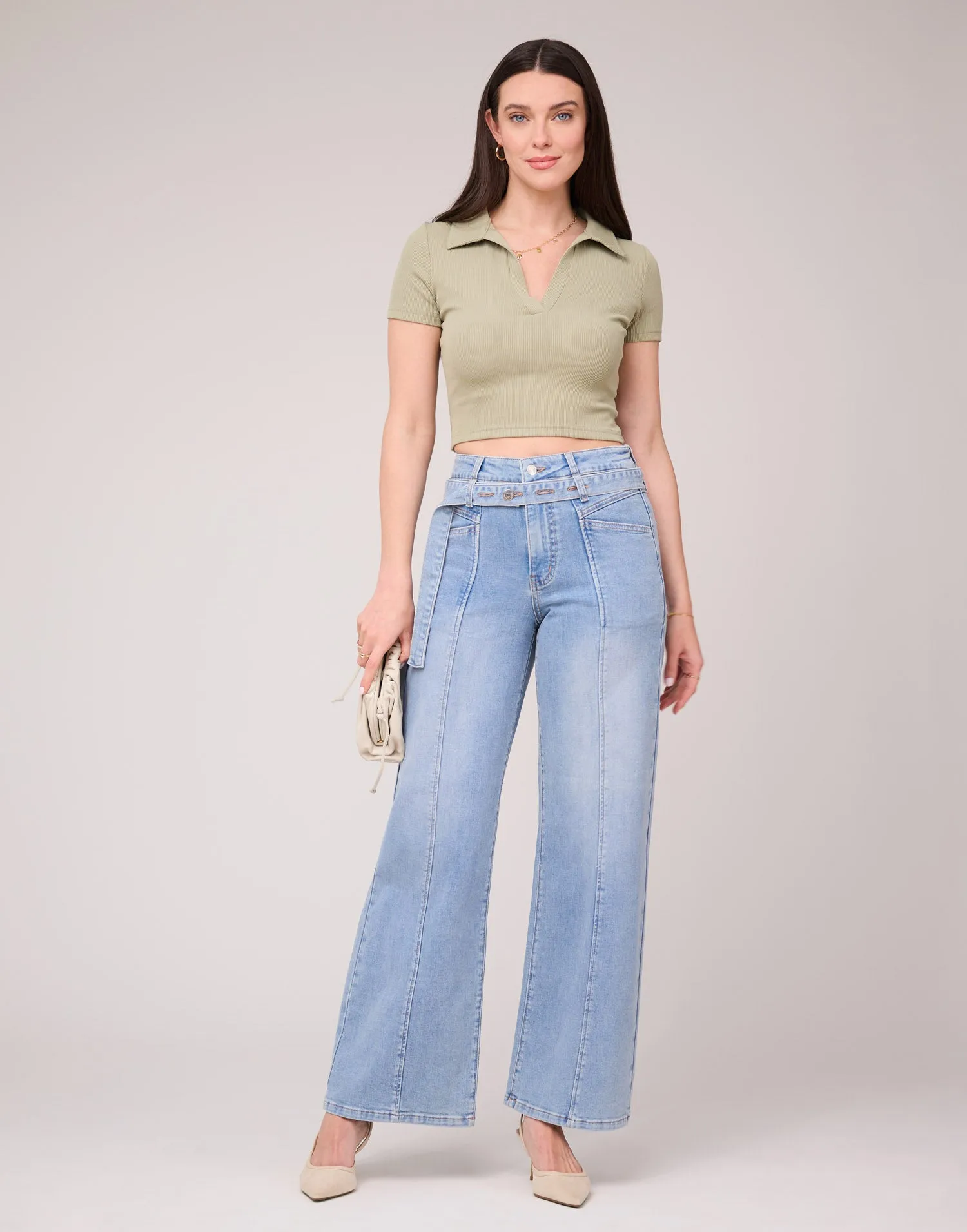 LILY WIDE LEG JEANS / COTTAGE BLUE