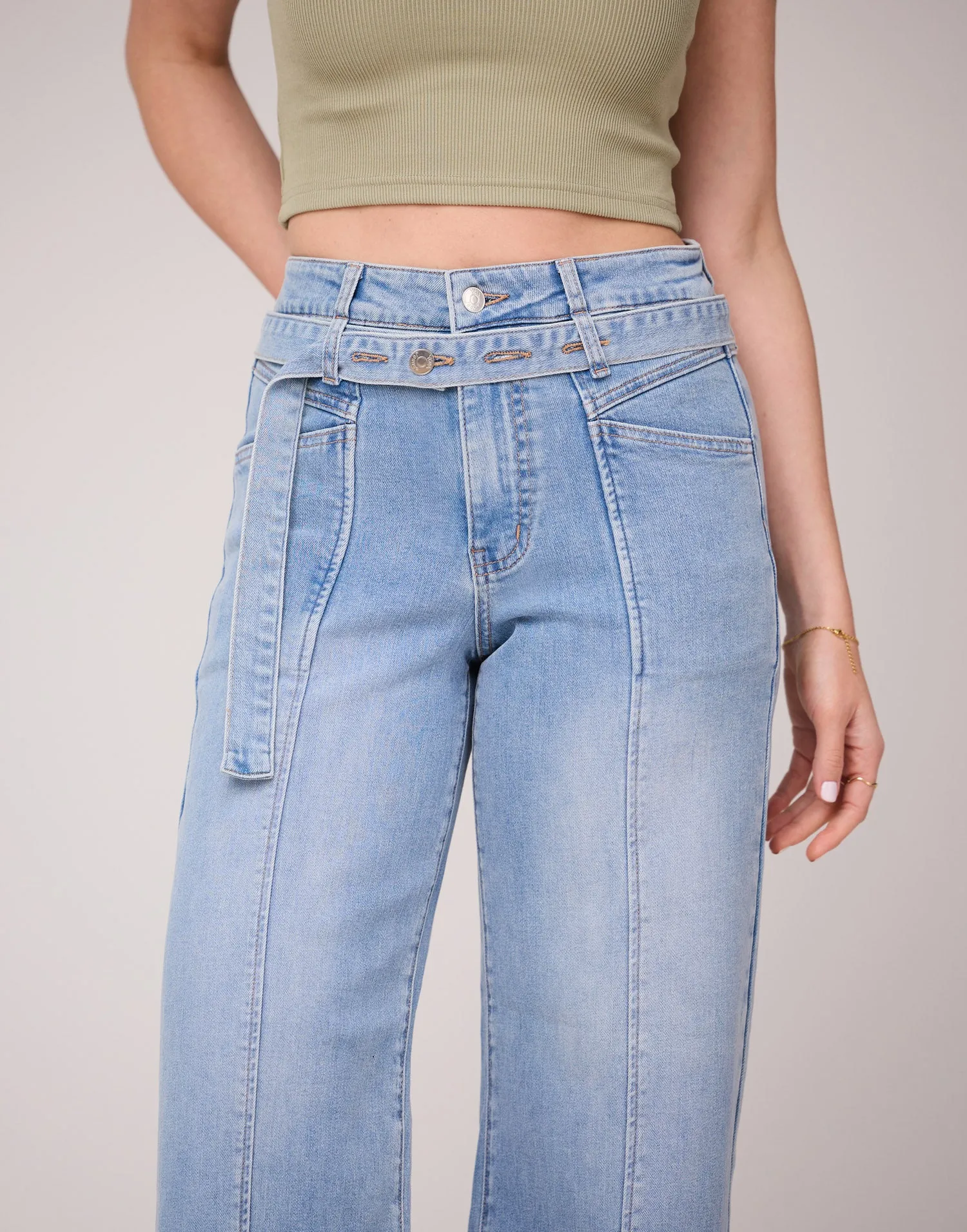 LILY WIDE LEG JEANS / COTTAGE BLUE