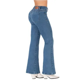 LOWLA 212357 | Regular Rise Butt Lift Flare Colombian Jeans with Removable Pads