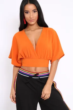 Orange Plunge Crop Top - Suzanne