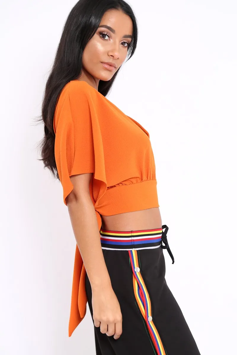 Orange Plunge Crop Top - Suzanne