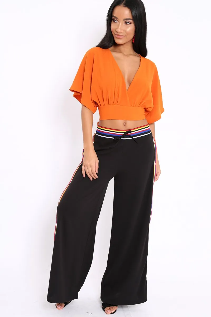 Orange Plunge Crop Top - Suzanne