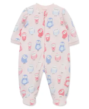 Owl Fleece Zip Front Sleeper Footie (12M-24M)