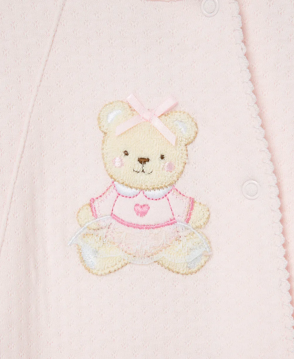 Pink Bear Footed One-Piece