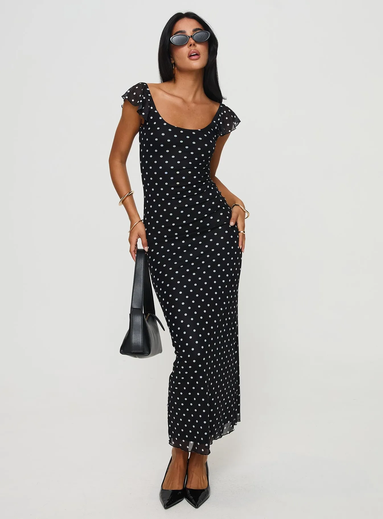 Sandberg Maxi Dress Black Polka Dot