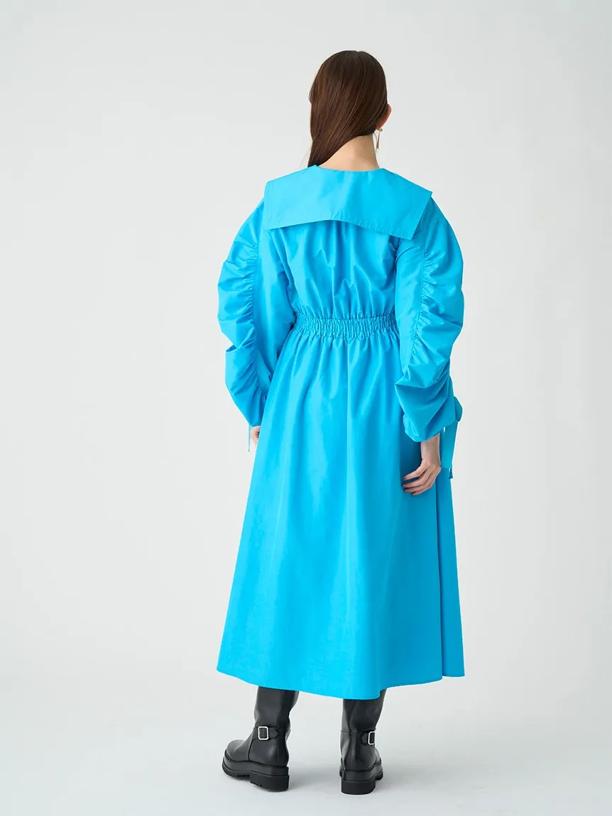 Taffeta Volume Maxi Shirt Dress