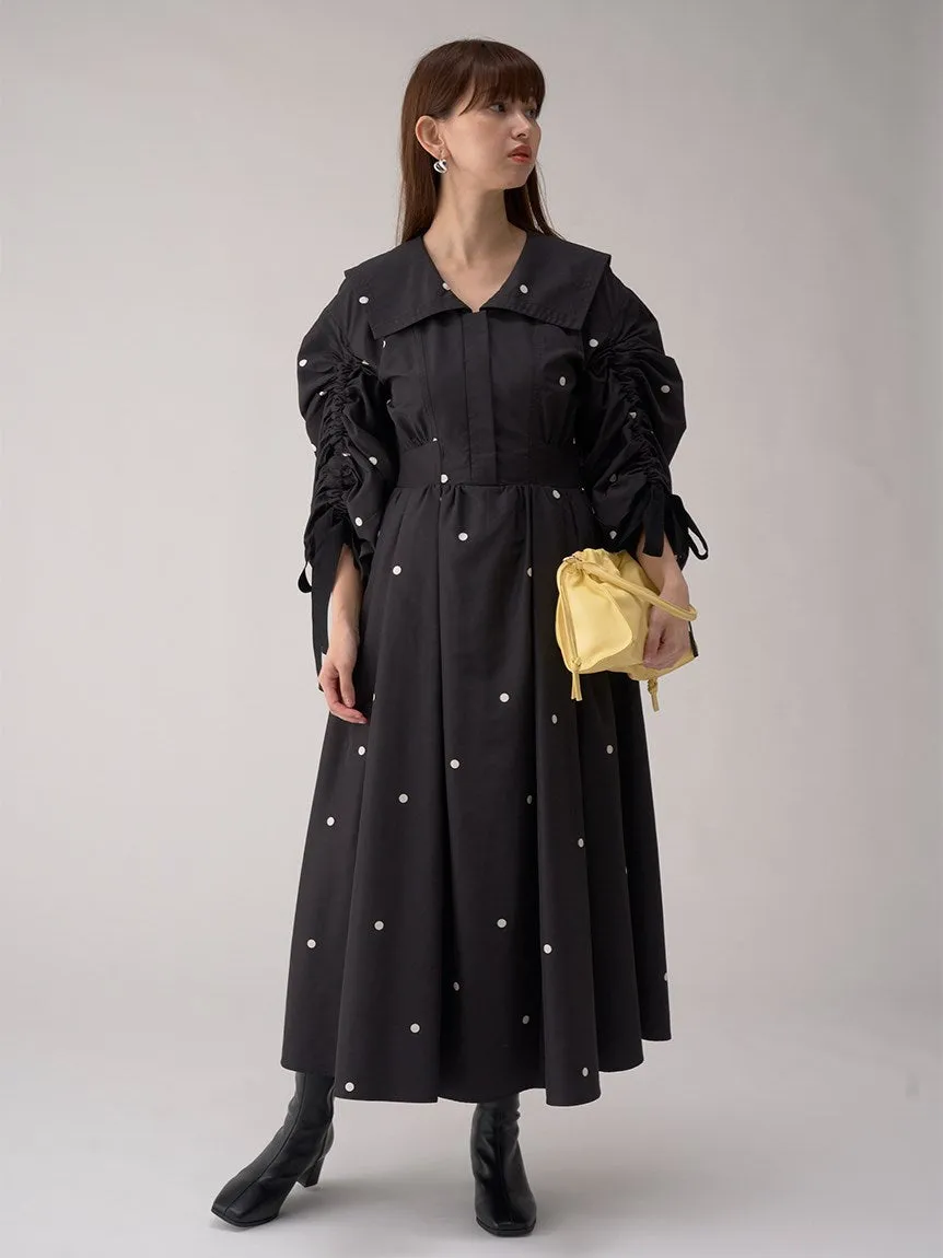 Taffeta Volume Maxi Shirt Dress