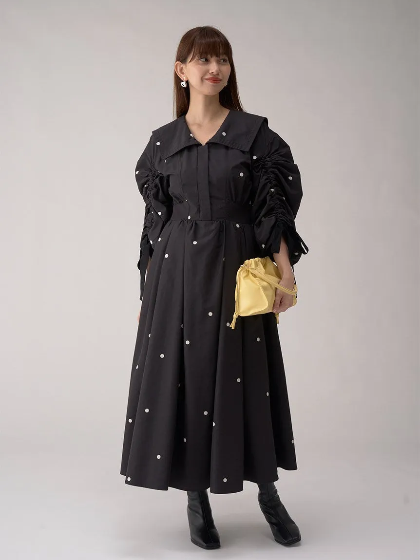 Taffeta Volume Maxi Shirt Dress