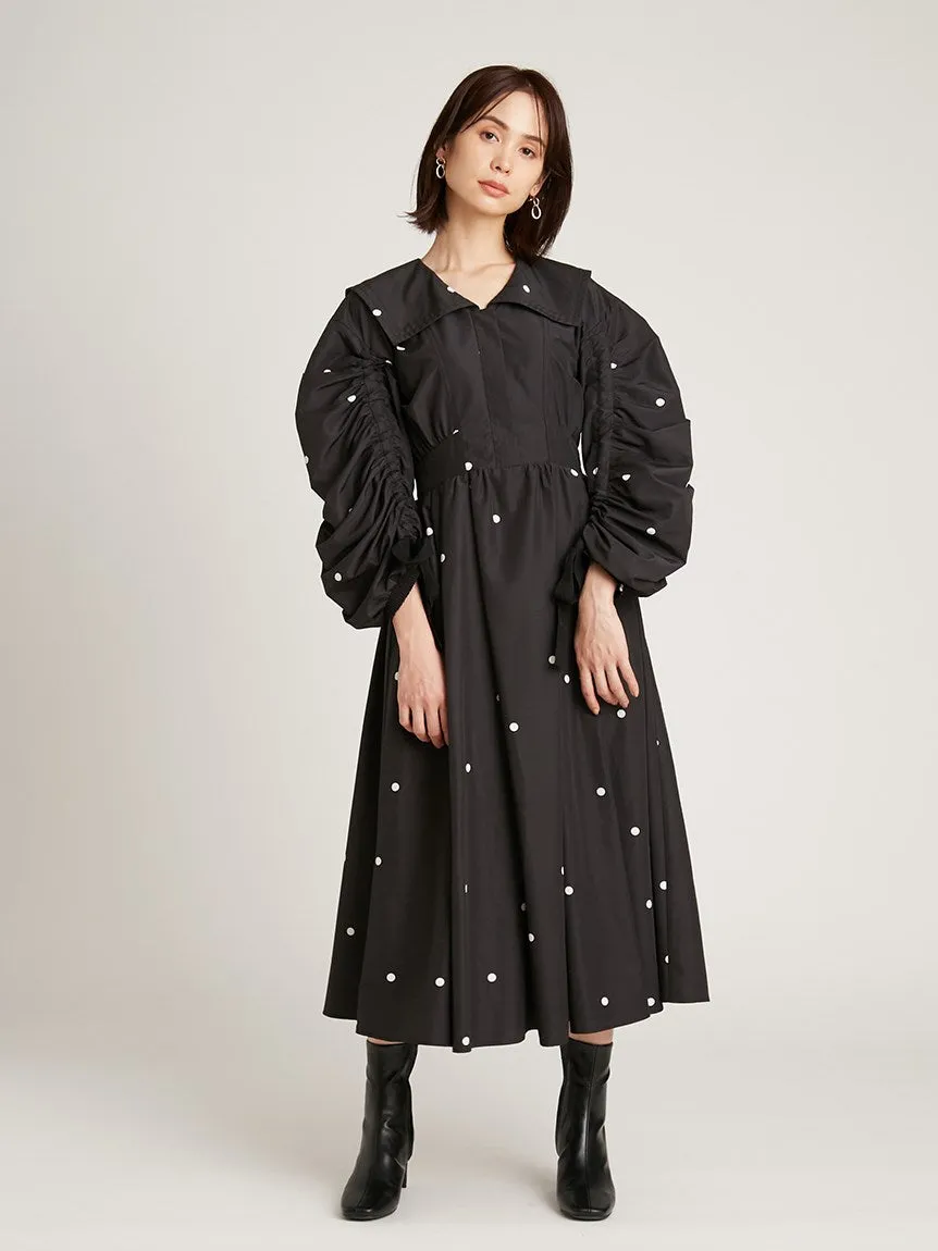 Taffeta Volume Maxi Shirt Dress