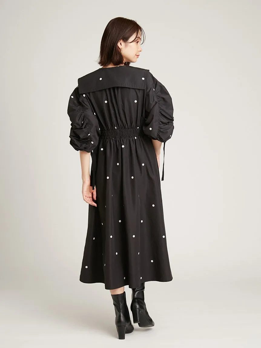 Taffeta Volume Maxi Shirt Dress