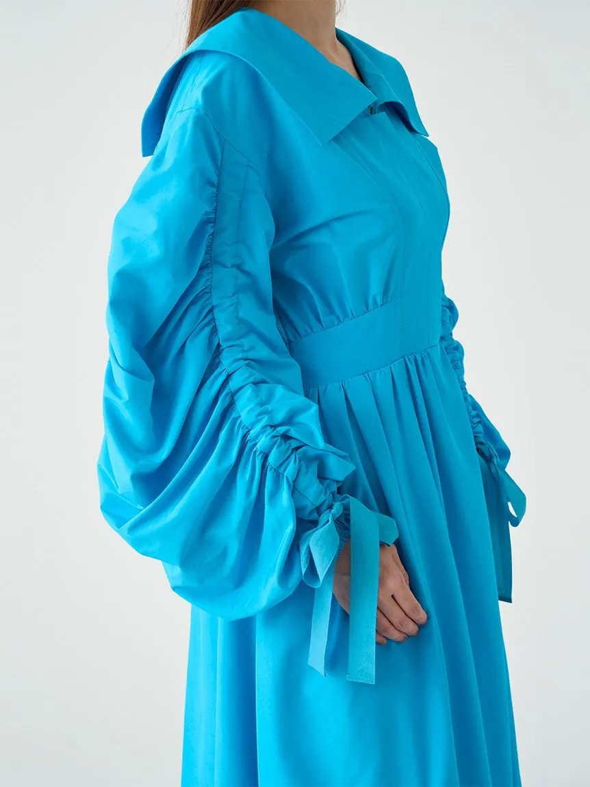 Taffeta Volume Maxi Shirt Dress