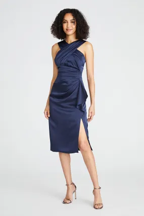 Tierra Draped Satin Dress