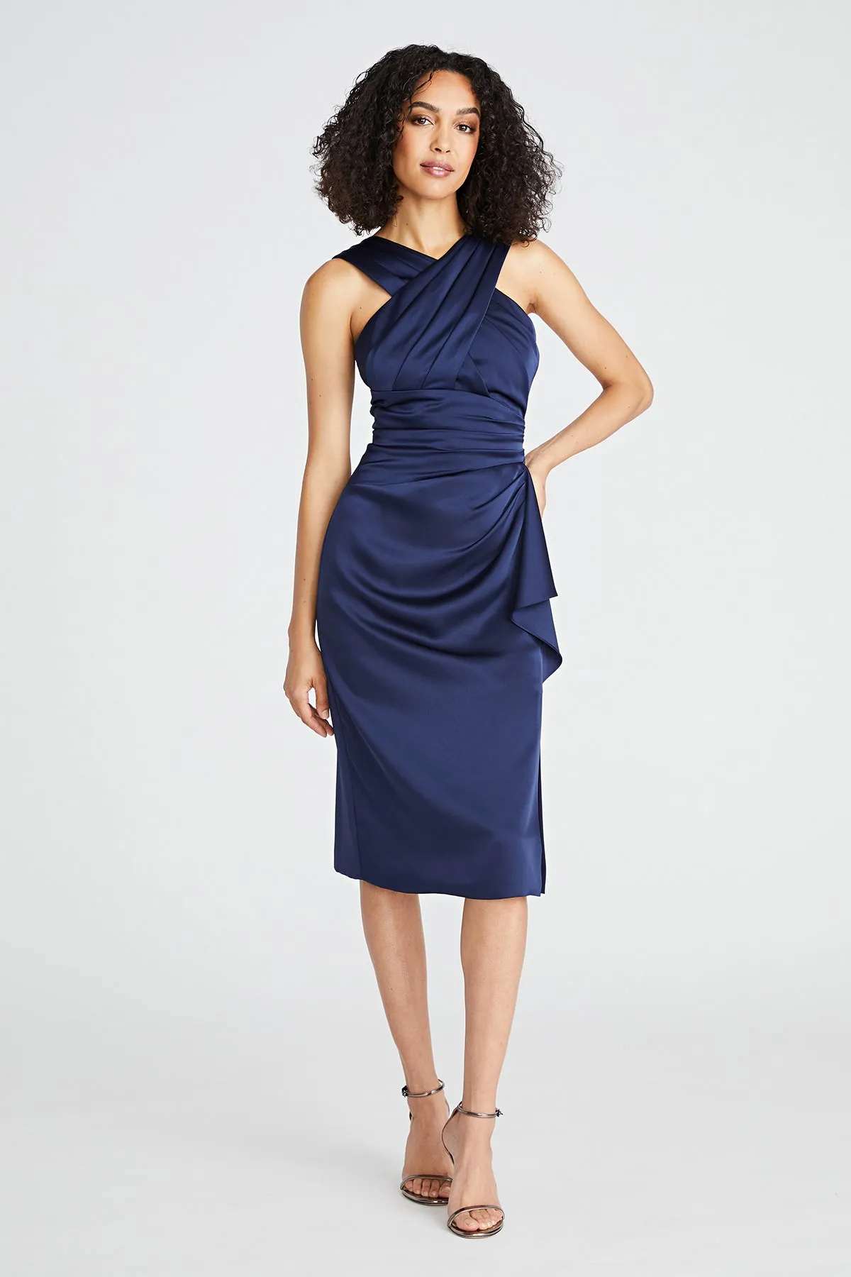 Tierra Draped Satin Dress